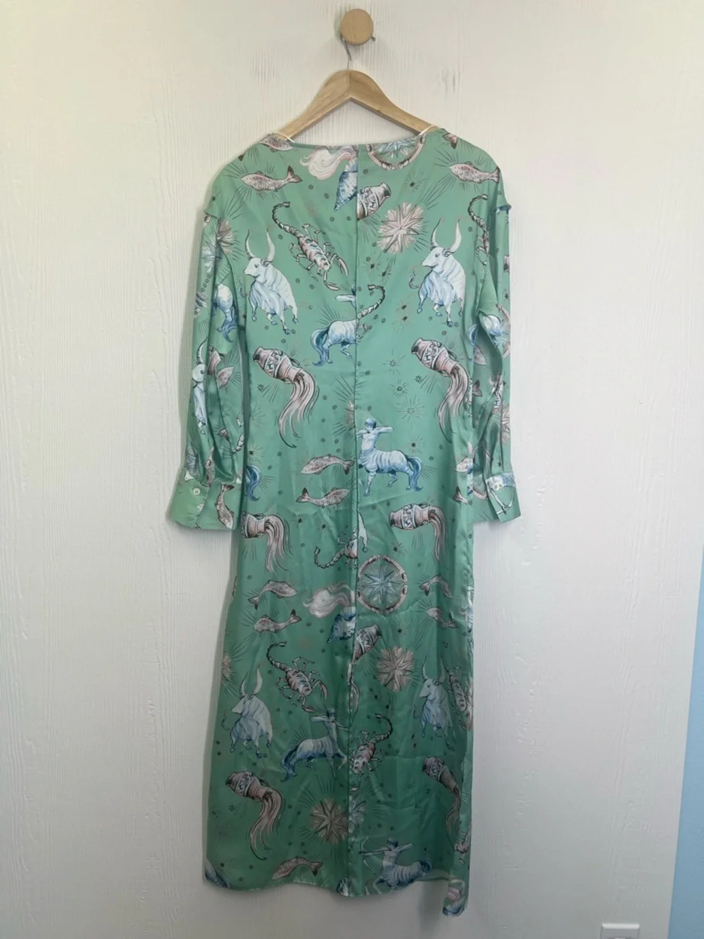 Zara - NWT Limited Edition Zodiac Mint Green Long Sleeve Midi Dress Size XS - Picture 12 of 12
